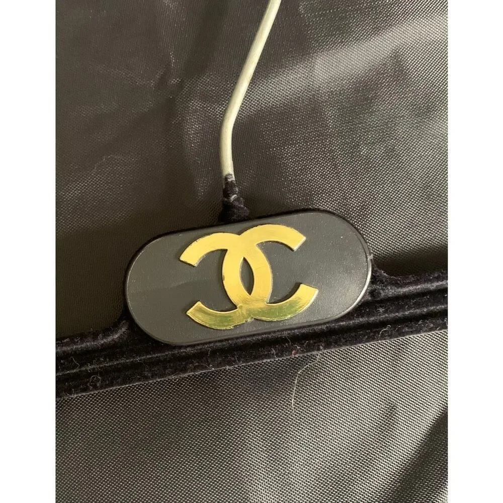 CHANEL Velvet Hanger & NEW Nylon Garment Cover BAG LOGO LOT